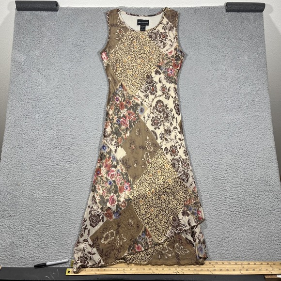 Y2K Connected Sz L Asymmetrical Fairy Dress Romantic Beaded Floral Whimsical - Picture 1 of 8